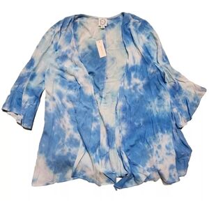 Blue Rain Tie Dye Cardigan NWT